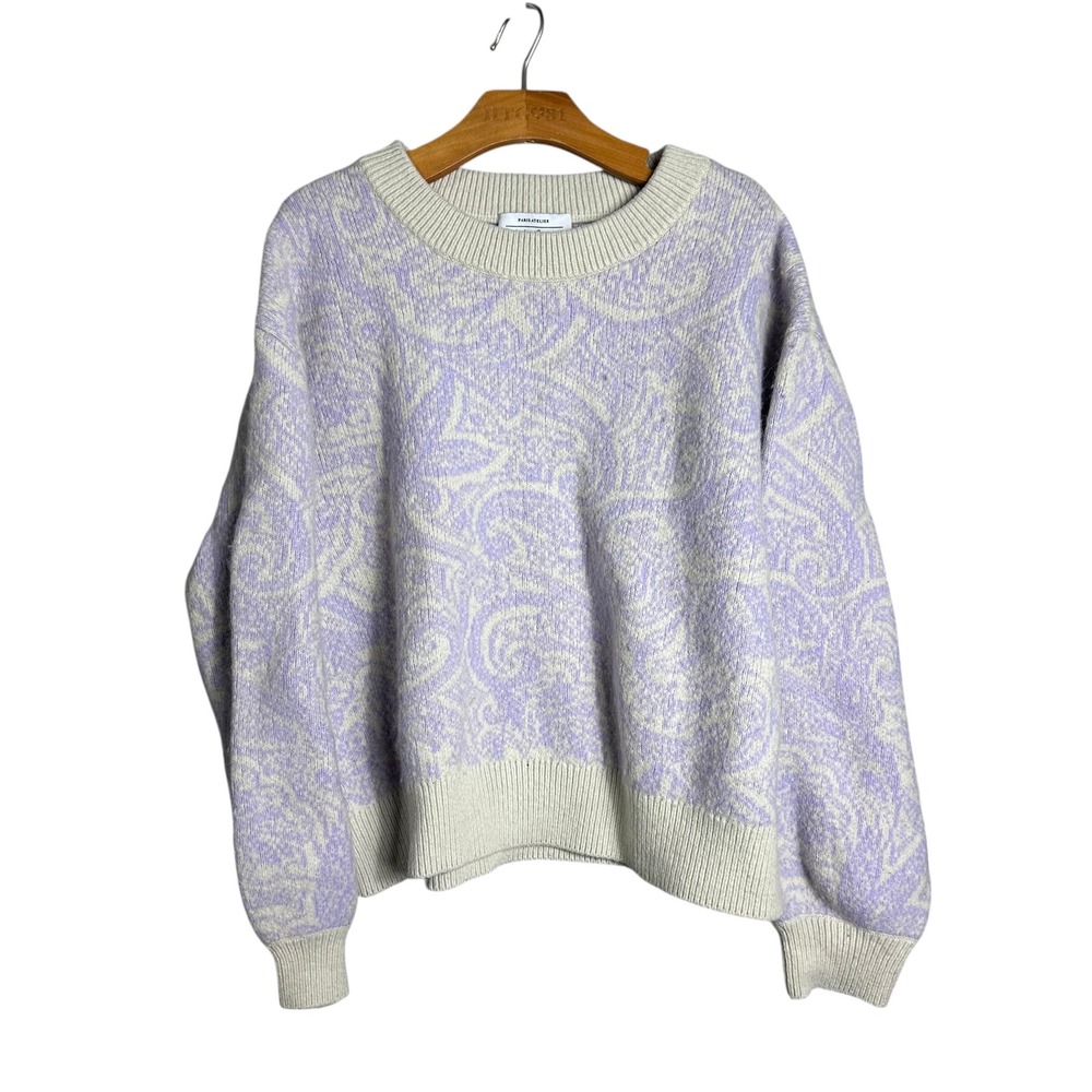 & Other Stories Paris Atelier Sweater M jacquard Wool Alpaca cozy winter luxury‎